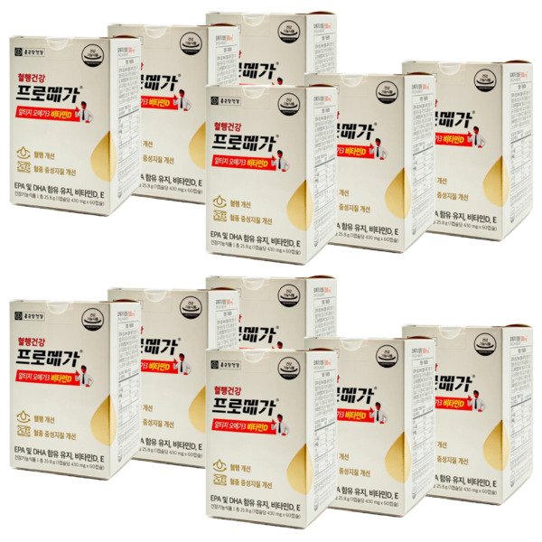 종근당건강 프로메가 알티지 오메가3 비타민D 430mg 60캡슐 12박스