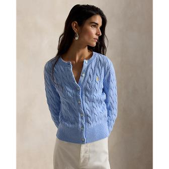 폴로 랄프 로렌 여성 케이블 니트 코튼 크루넥 카디건(WMPOSWENDW20587400)