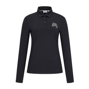 MARTINE GOLF [온라인 단독]여성 빅심볼기본핏 긴팔 티셔츠 블랙 (QW0FTTY10139)