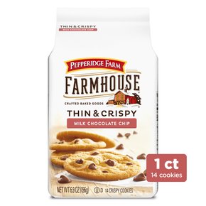 [해외직구] Pepperidge  Farm  Pepperidge  Farm  팜하우스  얇고  바삭한  밀크  초콜릿  칩  쿠키  6.9온스  백