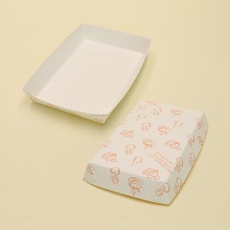  이지포장 사각 트레이 19호 흰색 패턴 종이 1000개 포장 상자 일회용