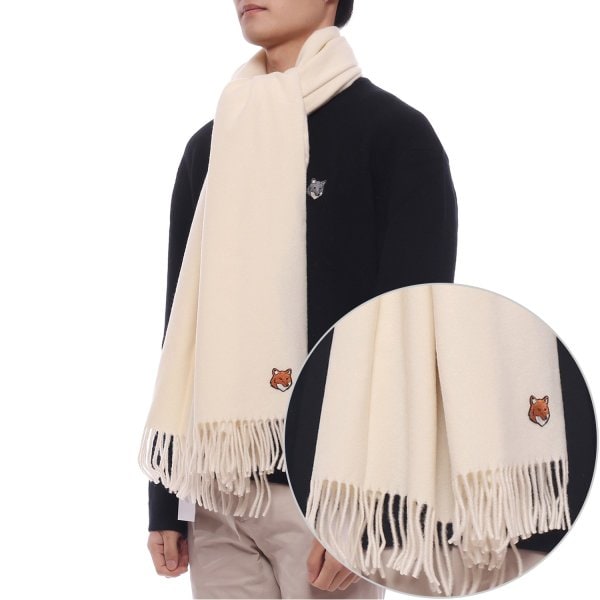 [부산점] 25FW 남성 폭스헤드 패치 울 머플러 (PM06201WB0044 P205 M 25F)