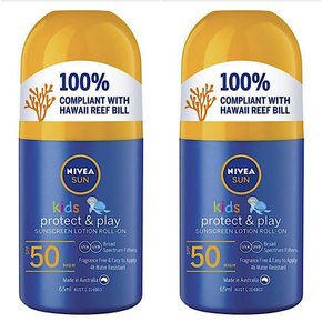 니베아 키즈 프로텍트 플레이 롤온 선크림 SPF 50 kids protect play roll on 65ml 2개