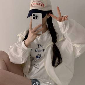 / 애디 후드 스트링 투웨이 바람막이 점퍼