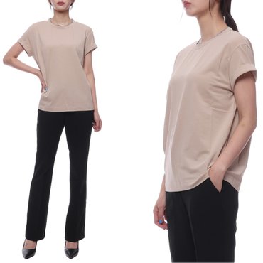 브루넬로쿠치넬리 24FW 여성 모닐리 포인트 반팔티셔츠 (MPT18BD200 C8539 24F)