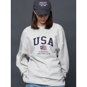 USA SWEATSHIRTS (MELANGE IVORY)