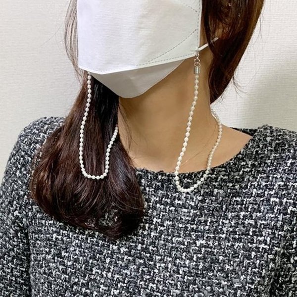 [더블디] 마스크스트랩 진주구슬 체인 마스크줄 마스크끈 MST63