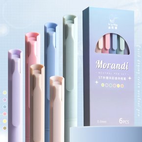 파스텔 6색 다색 색깔 볼펜세트