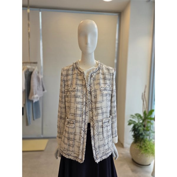 [여주점] [더 아이잗] 여성 글리터 트위드 라운드넥 재킷(IS3A0JK031)