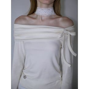 Tiffany Off shoulder Long Sleeve [Cream]