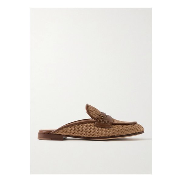 플로리오 마벨라 장식 가죽 트리밍 라피아 로퍼 10mm 베이지 1647597336673029