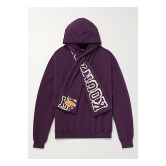 캐피탈 스카프 디테일 로고 프린트 코튼 저지 후디 1647597283516481