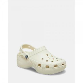 4817639 Crocs Classic Platform Clogs - Womens Bone