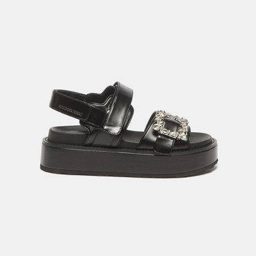 슈콤마보니 Jewelry buckle sandal(black) DG2AM25017BLK