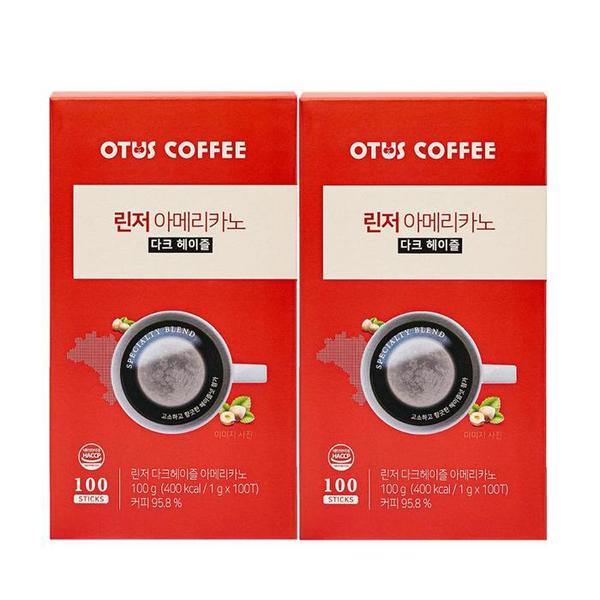 확대된 대표 린저 다크 헤이즐넛 아메리카노 100T X 2개 커피 스틱(1)
