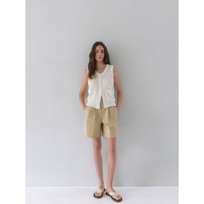 Cotton Half Pants - beige