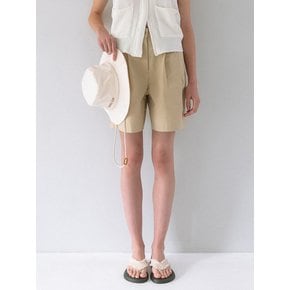 Cotton Half Pants - beige