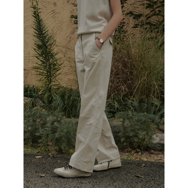 RUSTIC PEACH COTTON PANTS_ECRU