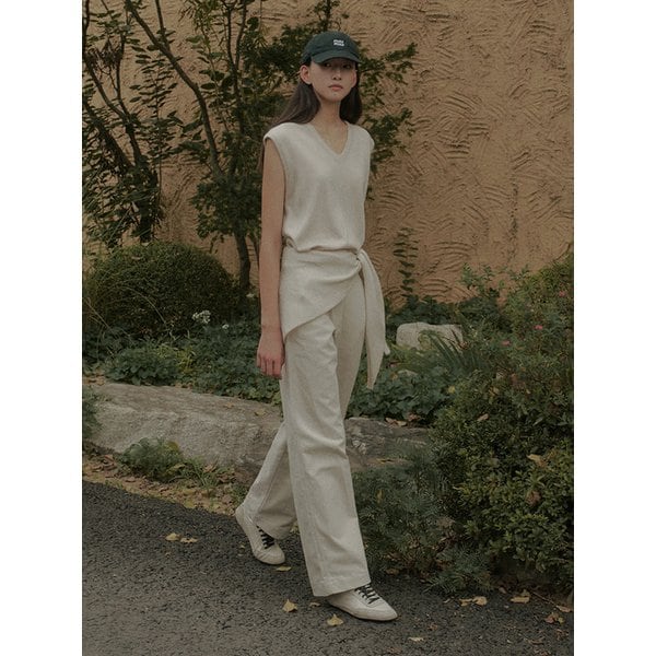 RUSTIC PEACH COTTON PANTS_ECRU