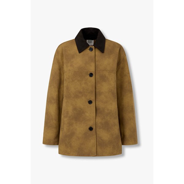 카라 배색 신세틱 스웨이드 점퍼 9105461118075