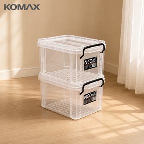 네오박스 80(8L) 리빙박스 수납 정리함 펜트리 팬트리 옷 속옷 투명 정리 박스 수납함 보관 보관함
