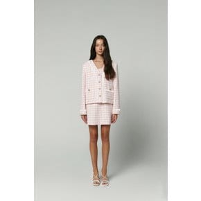 LINE TRIM TWEED JACKET - PINK(JS24-J001-PK)