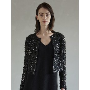 Glittering stitch Crop Cardigan