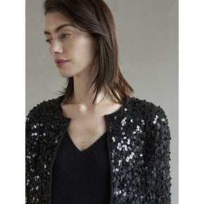 Glittering stitch Crop Cardigan