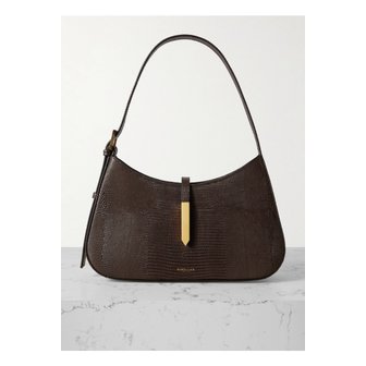 DEMELLIER 드멜리어 도쿄 크로커다일 이펙트 가죽 숄더 백 다크 브라운 46376663162913557