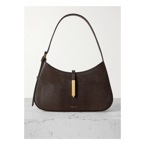 드멜리어 도쿄 크로커다일 이펙트 가죽 숄더 백 다크 브라운 46376663162913557