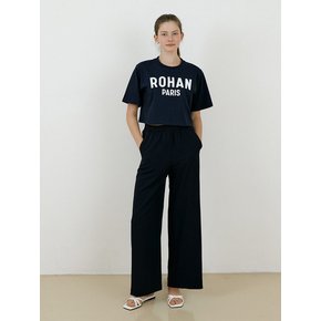 24 summer Banding semi wide pant_Navy