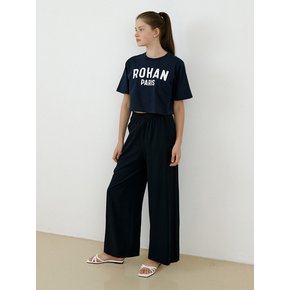 24 summer Banding semi wide pant_Navy