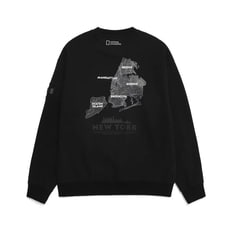 시티익스플로어 아트웍 세미루즈핏 맨투맨 N223USW240 CARBON BLACK