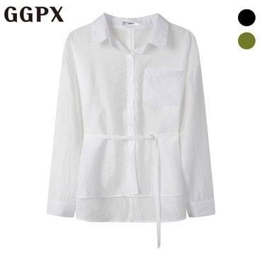 GGPX 슬림 벨트 언발 셔츠 (GP2SH045F)