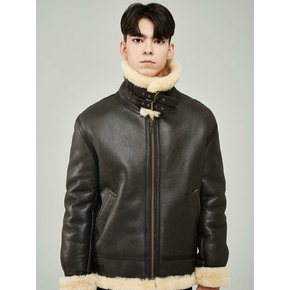 B-3 REAL MOUTON JACKET (BROWN)