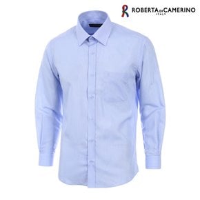 모달 도비 스트라이프 일반핏 블루 긴소매 셔츠 RA5-902-2