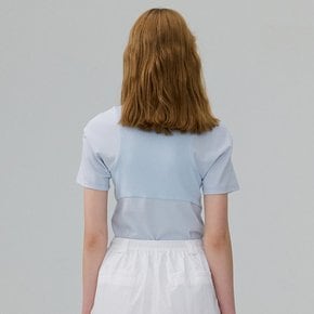 Rib Blocking T-Shirt_SKY BLUE