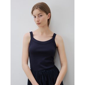 Curved rib sleeveless (Navy)