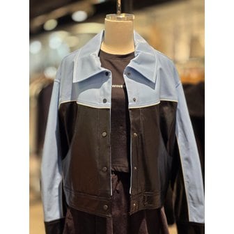 LAP [파주점] 랩 컬러 배색 레더 자켓 AQ1LZ262