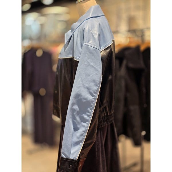 [파주점] 랩 컬러 배색 레더 자켓 AQ1LZ262