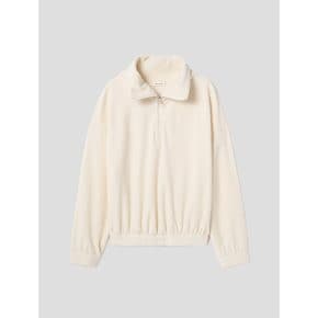 [정상가109,000원] Velour Zip up Pullover  Ivory (WE2940T500)