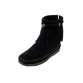 미국 미네통카 부츠 Minnetonka Womens 블랙 Suede Hi Top Back Zip Boot 7 BM US 1426739