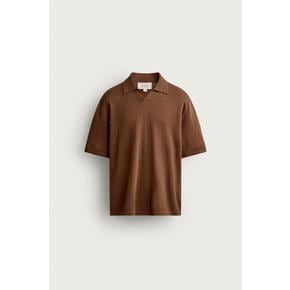 ZARA 자라 삼베와 코튼 니트 폴로 셔츠 2142 401 724