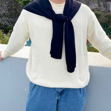 메르시밴드 어깨 가디건 머플러_블랙