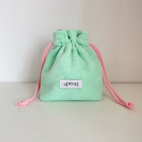 terry string pouch (mint)