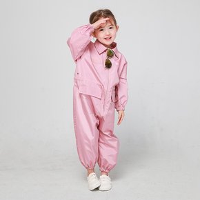 아동 전신 미술가운 비행사 핑크