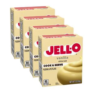  미국직구 Jell-O 젤오 바닐라 쿡 앤 서브 푸딩 앤 파이 필링 85g 4팩