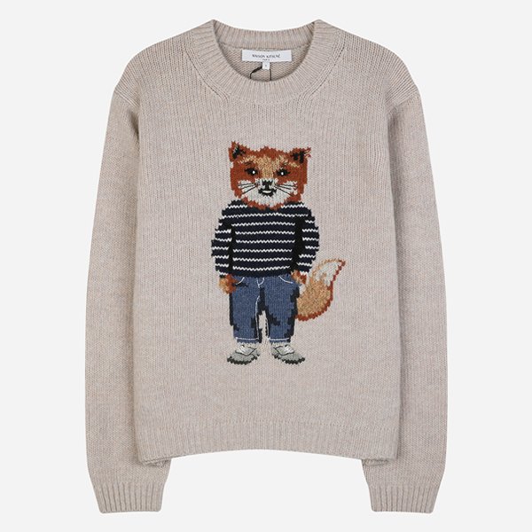 [시흥점] 5F PW00812KH0002 0382 여성 드레스드 폭스 울 스웨터 베이지