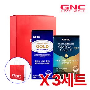 [GNC 프리미엄 건강세트] 울트라메가골드 + 트리플스트렝스 오메가3 코엔자임 Q10 x 3세트