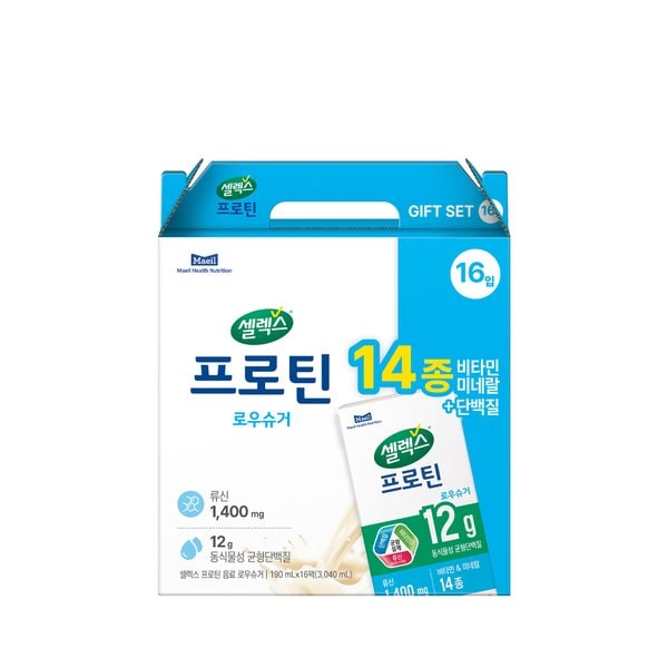 마시는 프로틴 음료 로우슈거 190ml x 16개입(손잡이형)